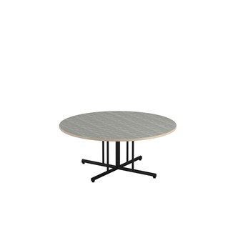 12:38 søjlebord akustik linoleum rundt Ø120 cm sort understel