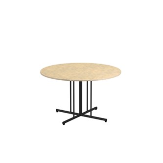12:38 søjlebord akustik linoleum rundt Ø120 cm sort understel