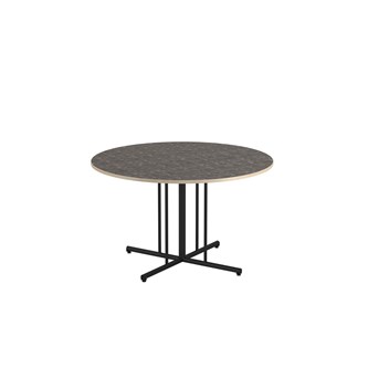 12:38 søjlebord akustik linoleum rundt Ø120 cm sort understel