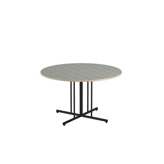 12:38 søjlebord akustik linoleum rundt Ø120 cm sort understel