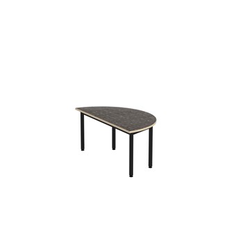 12:38 bord akustik optimal linoleum halvrundt 120-60 cm sort understel
