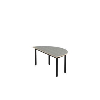 12:38 bord akustik optimal linoleum halvrundt 120-60 cm sort understel