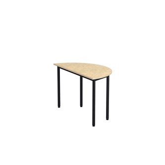 12:38 bord akustik optimal linoleum halvrundt 120-60 cm sort understel