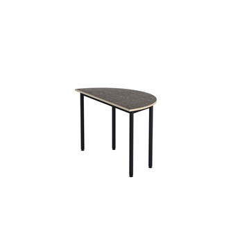 12:38 bord akustik optimal linoleum halvrundt 120-60 cm sort understel