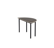 12:38 bord akustik linoleum halvrundt 120-60 cm sort understel