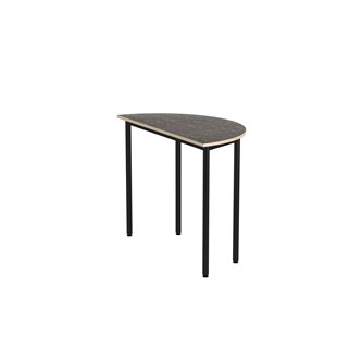 12:38 bord akustik optimal linoleum halvrundt 120-60 cm sort understel