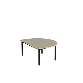 12:38 bord akustik linoleum halvrundt 120-60 cm sort understel