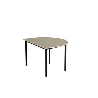12:38 bord akustik linoleum halvrundt 120-60 cm sort understel