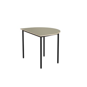 12:38 bord akustik linoleum halvrundt 120-60 cm sort understel