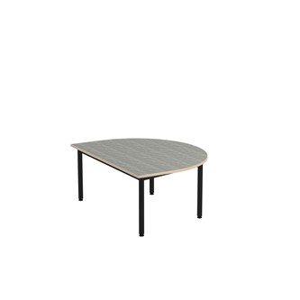 12:38 bord akustik linoleum halvrundt 120-60 cm sort understel