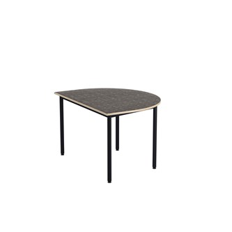 12:38 bord akustik linoleum halvrundt 120-60 cm sort understel