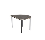 12:38 bord akustik linoleum halvrundt 120-60 cm sort understel