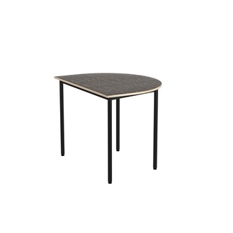 12:38 bord akustik linoleum halvrundt 120-60 cm sort understel