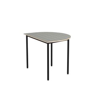 12:38 bord akustik linoleum halvrundt 120-60 cm sort understel