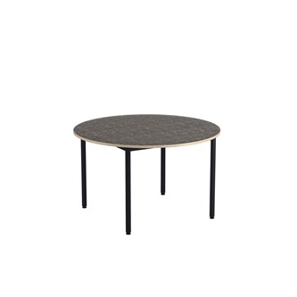 12:38 bord akustik optimal linoleum rundt Ø120 cm sort understel