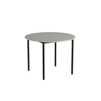 12:38 bord akustik optimal linoleum rundt Ø120 cm sort understel