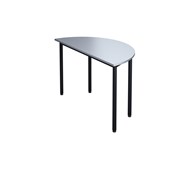 12:38 FSC bord akustiklaminat halvrundt 120x60 cm sort understel
