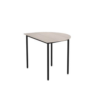 12:38 FSC bord akustiklaminat halvrundt 120x90 cm sort understel