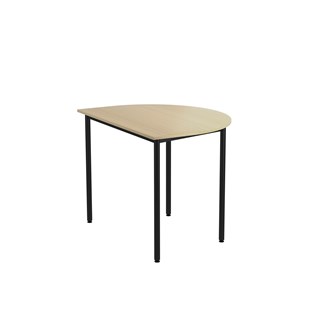 12:38 FSC bord akustiklaminat halvrundt 120x90 cm sort understel