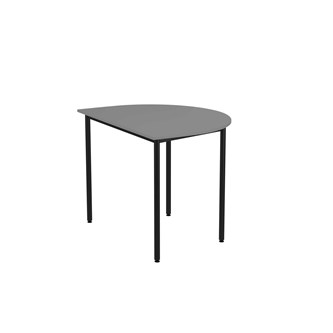 12:38 FSC bord akustiklaminat halvrundt 120x90 cm sort understel