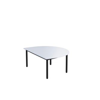 12:38 FSC bord akustiklaminat halvrundt 120x90 cm sort understel