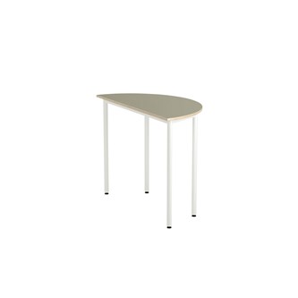 12:38 bord akustik optimal linoleum halvrundt 120-60 cm hvidt understel