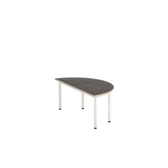 12:38 bord akustik optimal linoleum halvrundt 120-60 cm hvidt understel