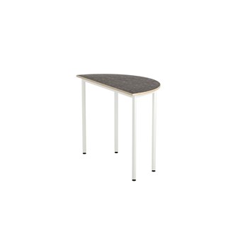 12:38 bord akustik optimal linoleum halvrundt 120-60 cm hvidt understel