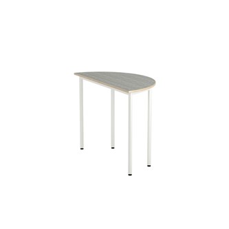 12:38 bord akustik optimal linoleum halvrundt 120-60 cm hvidt understel