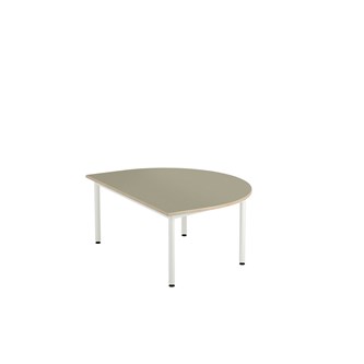 12:38 bord akustik optimal linoleum halvrundt 120-90 cm hvidt understel