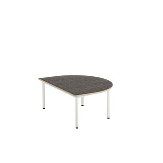 12:38 bord akustik optimal linoleum halvrundt 120-90 cm hvidt understel