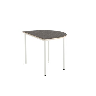 12:38 bord akustik optimal linoleum halvrundt 120-90 cm hvidt understel