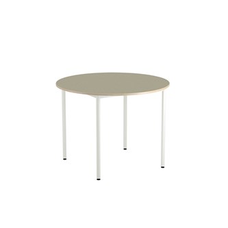 12:38 bord akustik optimal linoleum rundt Ø120 cm hvidt understel