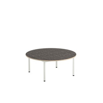 12:38 bord akustik optimal linoleum rundt Ø120 cm hvidt understel