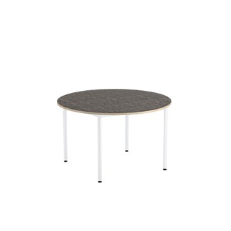 12:38 bord akustik optimal linoleum rundt Ø120 cm hvidt understel