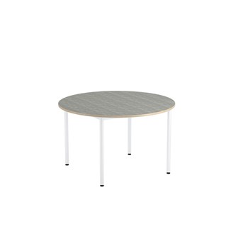 12:38 bord akustik optimal linoleum rundt Ø120 cm hvidt understel