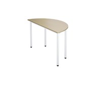 12:38 FSC bord decor laminat halvrundt 120-60 cm hvidt understel