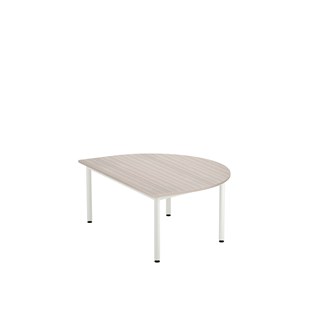 12:38 FSC bord akustik optimal laminat halvrundt 120-90 cm hvidt understel
