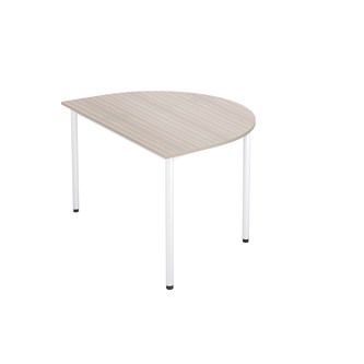 12:38 FSC bord akustik optimal laminat halvrundt 120-90 cm hvidt understel