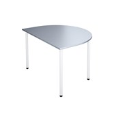 12:38 FSC bord decor laminat halvrundt 120-90 cm hvidt understel