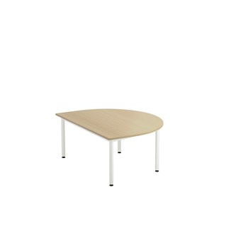 12:38 FSC bord akustik optimal laminat halvrundt 120-90 cm hvidt understel