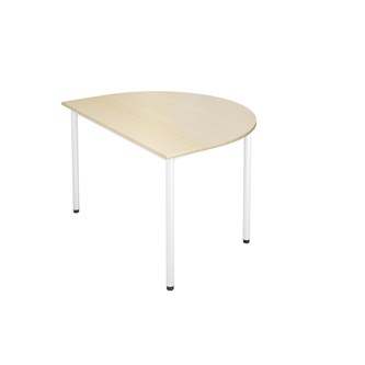 12:38 FSC bord akustik optimal laminat halvrundt 120-90 cm hvidt understel