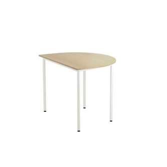 12:38 FSC bord akustik optimal laminat halvrundt 120-90 cm hvidt understel