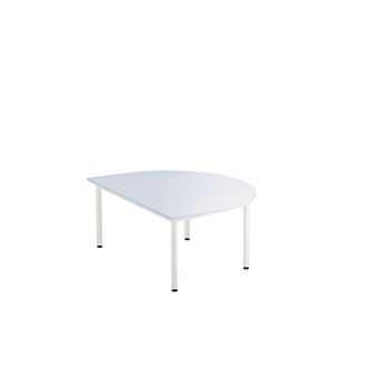 12:38 FSC bord akustik optimal laminat halvrundt 120-90 cm hvidt understel