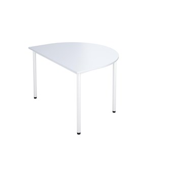 12:38 FSC bord akustik optimal laminat halvrundt 120-90 cm hvidt understel