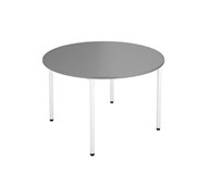 12:38 FSC bord akustiklaminat rundt Ø120 cm hvidt understel