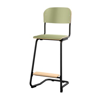 Matte FSC stol sh 63 cm stort sæde sort stel