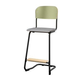 Matte FSC stol 63 cm lille sæde sort stel