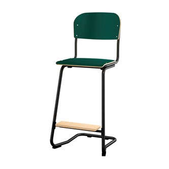 Matte FSC stol sh 63 cm stort sæde sort stel
