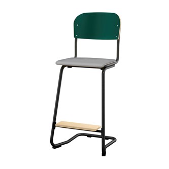 Matte FSC stol 63 cm lille sæde sort stel